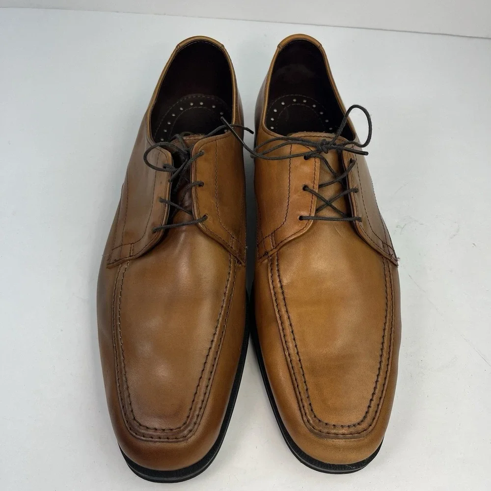 Allen Edmonds Tribeca Brown Leather Moc Toe Oxford Dress Shoes Men's Size 8D